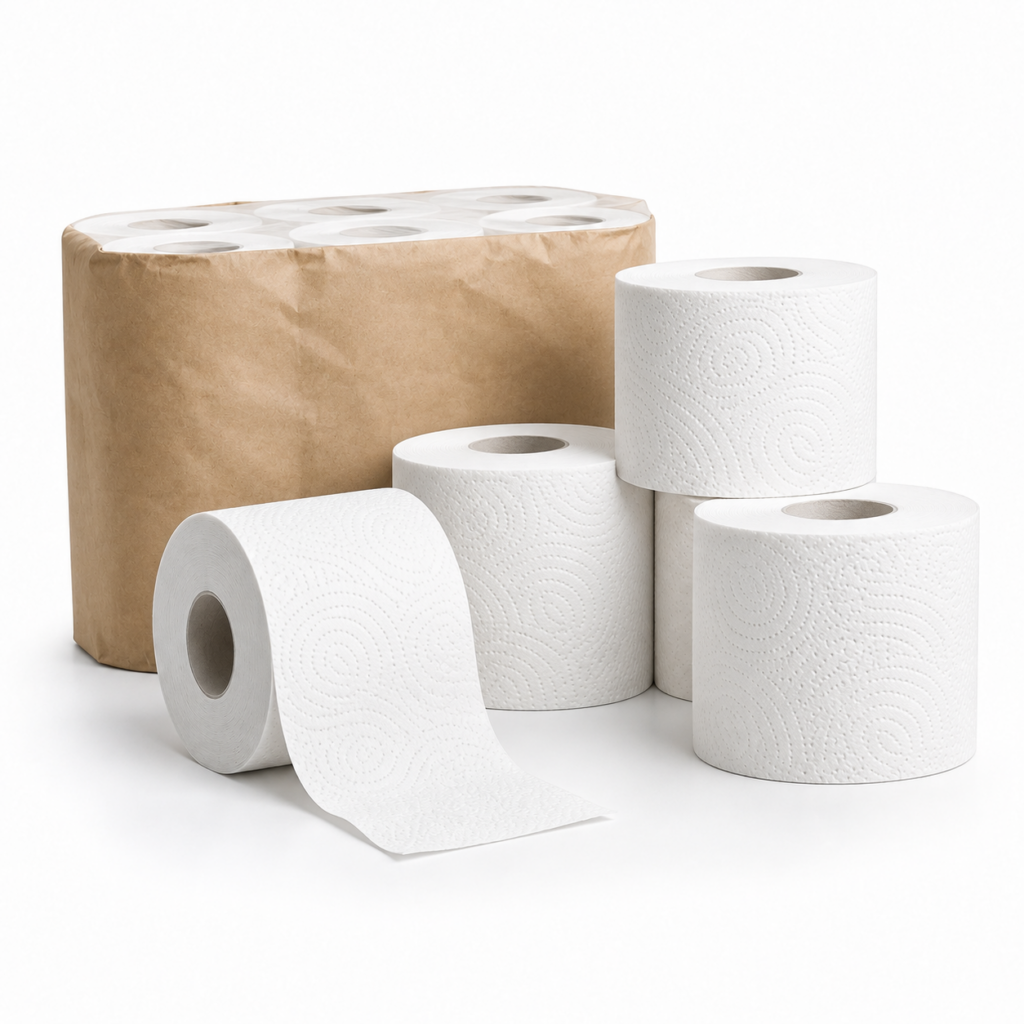 Toilettenpapierrollen in verschiedenen Packungsgrößen