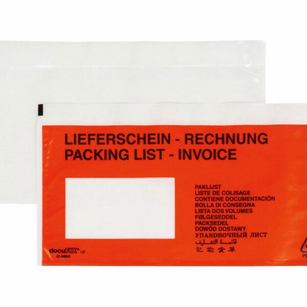 DOCUFIX Dokumententaschen *Lieferschein/Rechnung*, DIN Lang 240x115mm, 250 Stk.