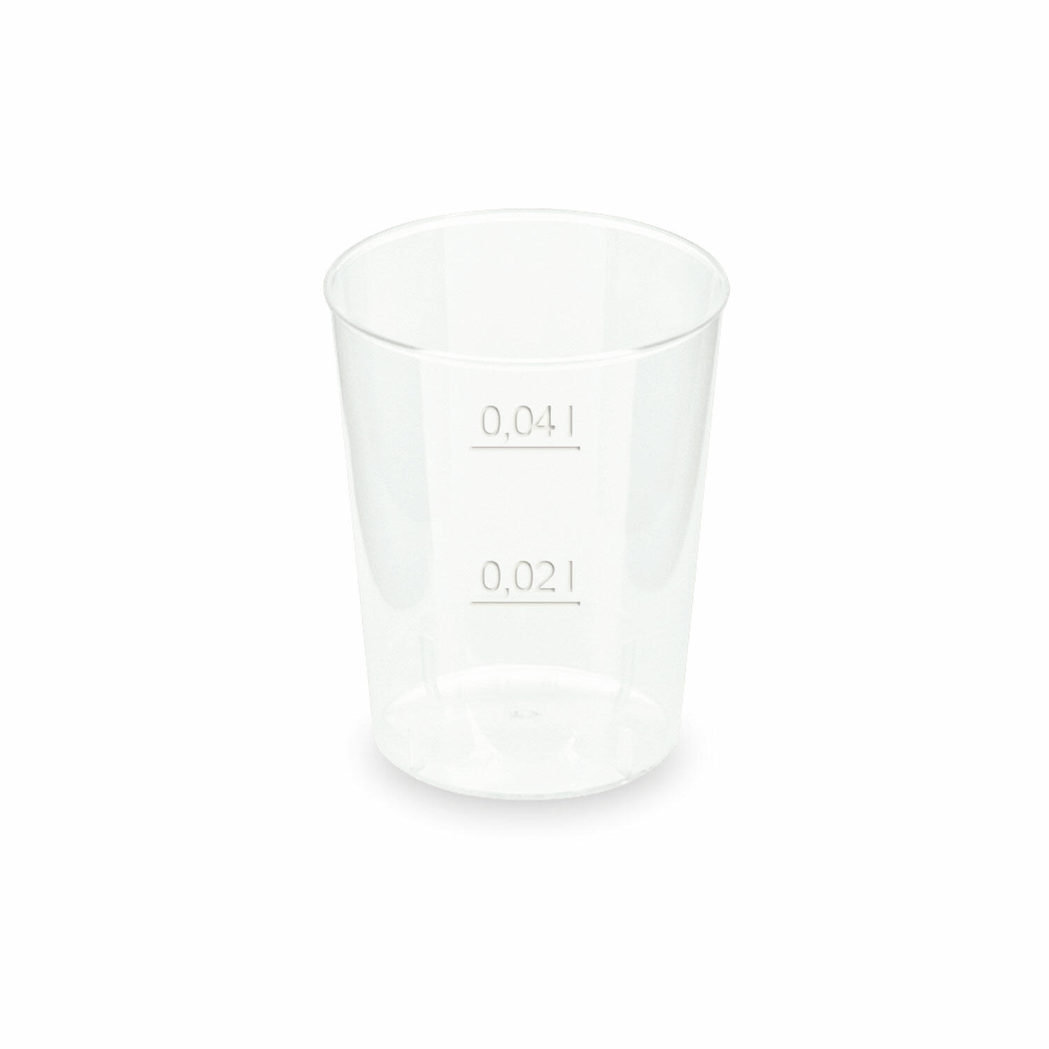 WX-20004 Mehrwegbecher Pfandbecher Shotglas Schnaps PP Eichstriche 2 cl 4 cl, 50 Stk. – Bild 1
