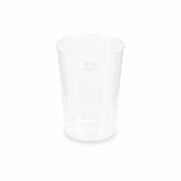 Mehrwegbecher Pfandbecher transparent PP Eichstrich 0,1 l O 5,5 cm, 40 Stk.