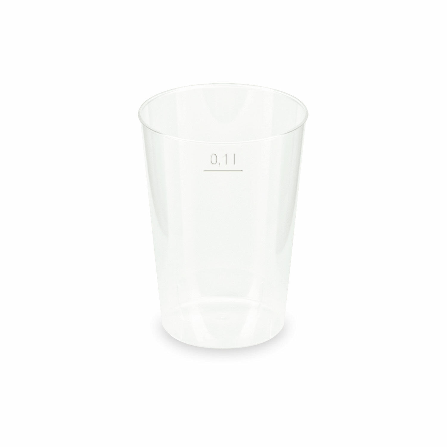 WX-20010 Mehrwegbecher Pfandbecher transparent PP Eichstrich 0,1 l O 5,5 cm, 40 Stk. – Bild 1