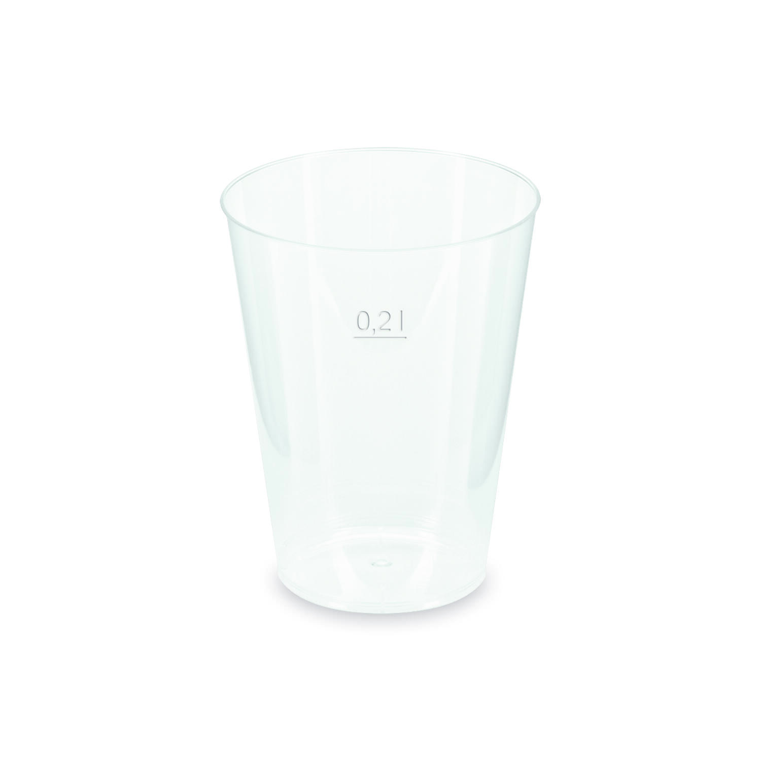 WX-20020 Mehrwegbecher Pfandbecher transparent PP Eichstrich 0,2 l O 6,8 cm, 40 Stk. – Bild 1