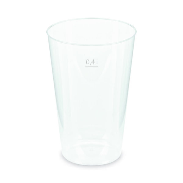 Mehrwegbecher Pfandbecher transparent PP Eichstrich 0,4 l O 8,6 cm, 50 Stk.