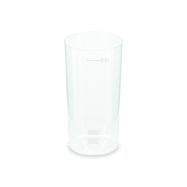 Mehrwegbecher Longdrink transparent PP Eichstriche 2 cl 4cl, 10 Stk.