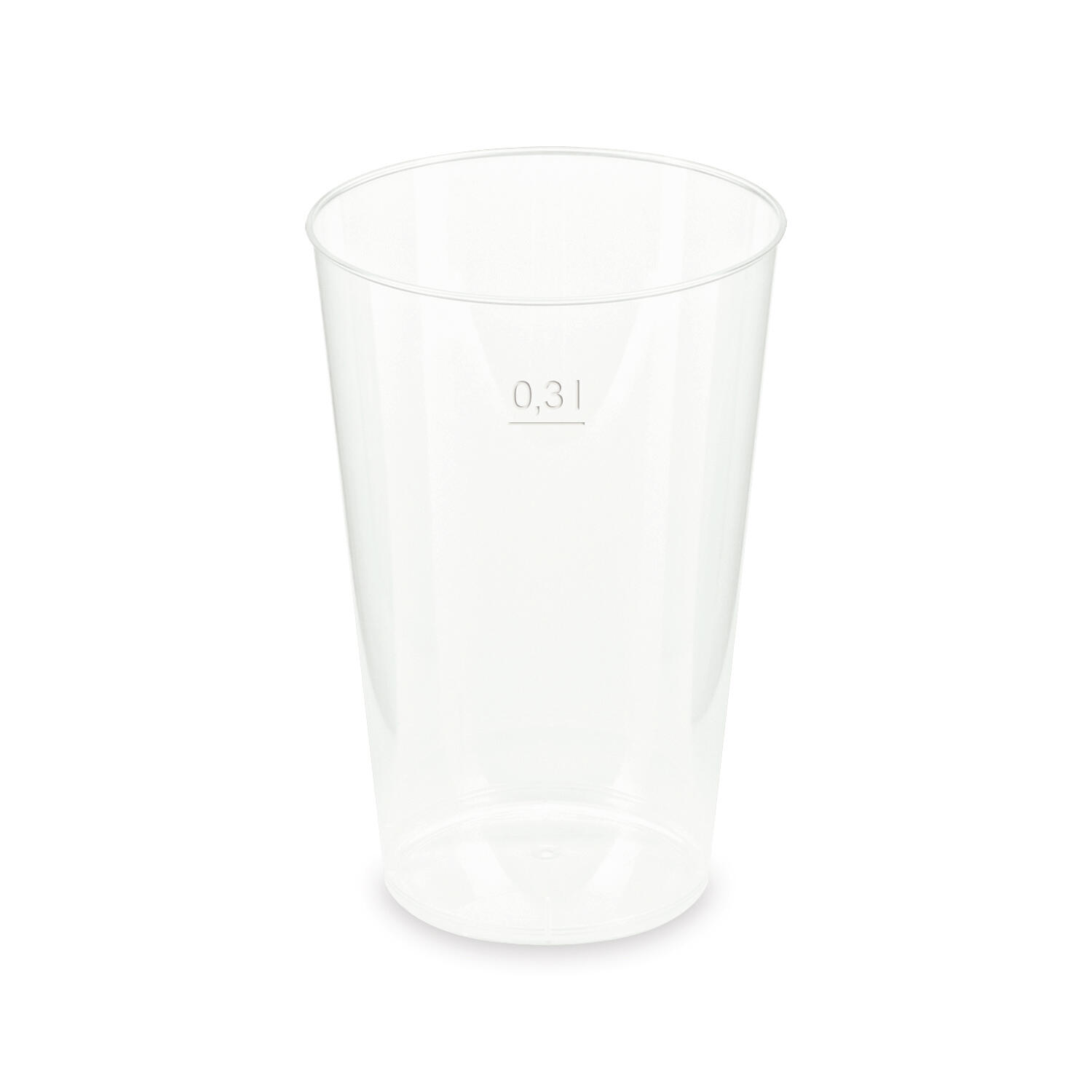 WX-21030 Mehrwegbecher Pfandbecher transparent stabil+ PP 0,3L Eichstrich O 80mm, 15 Stk. – Bild 1