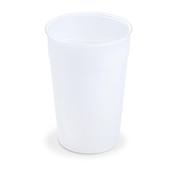 Mehrwegbecher Heißgetränkebecher transparent milchig transluzent Eichstrich 300ml O 80mm, 10 Stk.