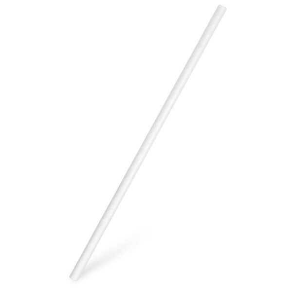 Papiertrinkhalme, gerade, weiß, 20 cm, O 6 mm, 100 Stk.