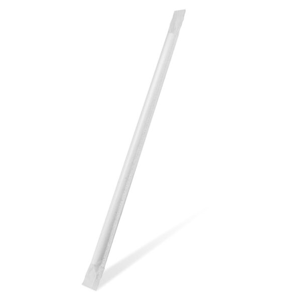 Strohhalme Trinkhalme aus Papier weiß einzeln gehüllt 25cm O 8 mm 100 Stk.