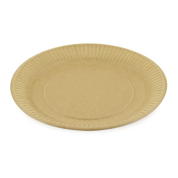 Pappteller 'Kraft' rund O23cm fettdicht braun, 100 Stk.