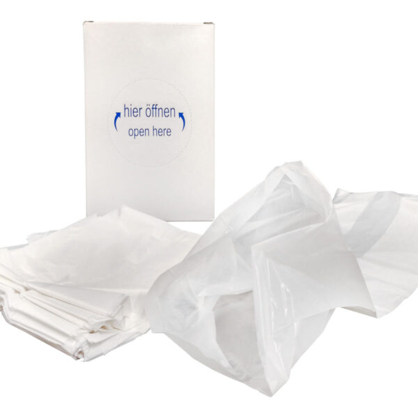 Hygienebeutel für Damenbinden aus HDPE, in Spenderkarton, weiß, 30 Stk.