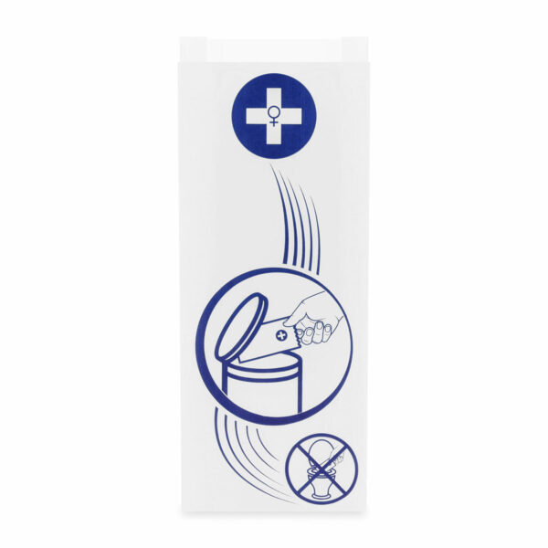 Hygienebeutel Damenhygiene Papierbeutel weiß mit Hinweisaufdruck, 100 Stk.