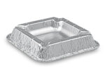 Alu Aschenbecher aus kräftigem Aluminium, eckig, 12,6 x 12,6 x 2,2 cm, 100 Stk.