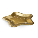 Pappteller Sternform Gold O25 cm - FSC Einwegteller für Weihnachten, 6 Stk.