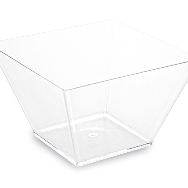 Fingerfood-Schale eckig, klar, 500 ml PS, 11 x 11 x 7 cm, 20 Stk.
