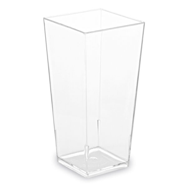 Fingerfood-Becher eckig, klar, 85 ml PS, 4 x 4 x 8,2 cm, 40 Stk.