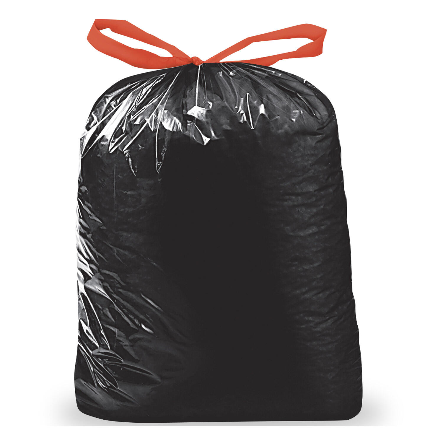 WX-69709 Müllsäcke mit Zugband 120 Liter LDPE 70 x 100 cm schwarz, 10 Stk. – Bild 1