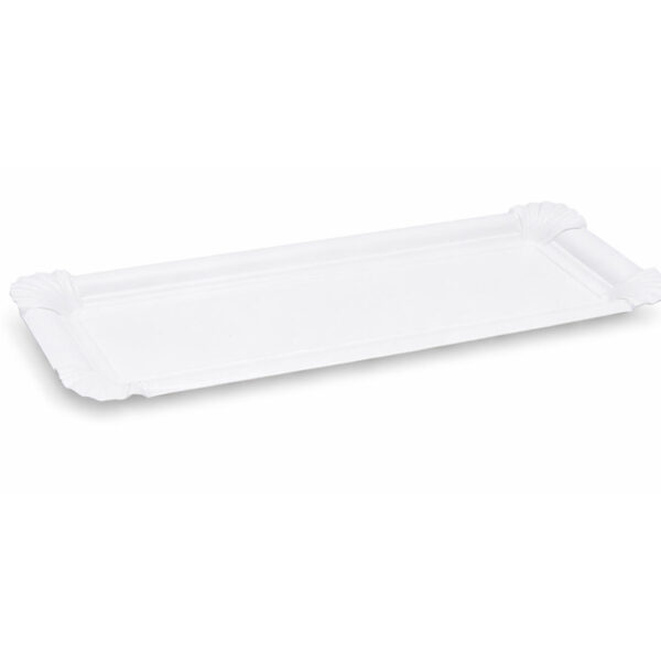 Pappteller aus Frischfaser 11 x 24 cm fettdicht weiß, 250 Stk.