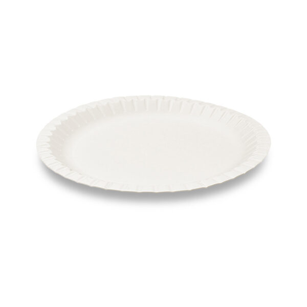 Pappteller aus Frischfaser rund O18cm fettdicht weiß, 100 Stk.