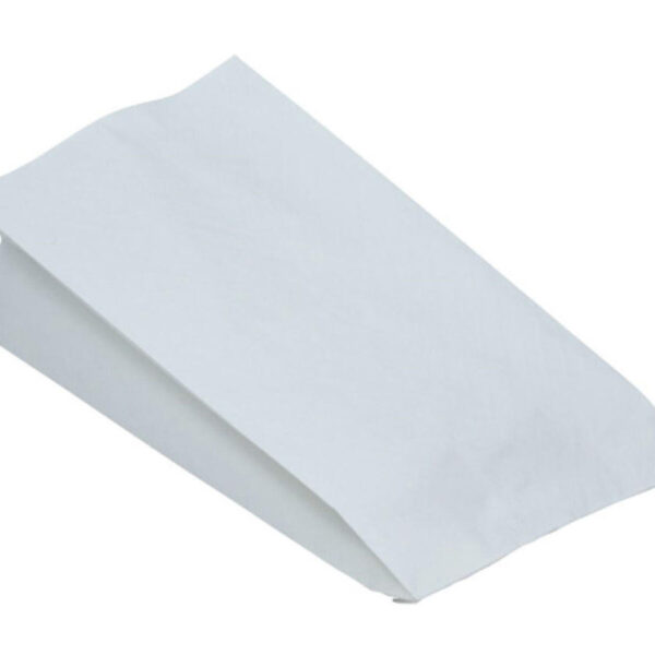 Papierbeutel fettdicht weiß ohne Druck, 10,5+5,5 x 24 cm, 100 Stk.