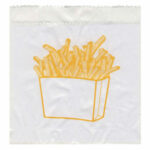 Pommes-Frites Beutel bedruckt, 100x50x110mm, mit Seitenfalten, 300 Stk.