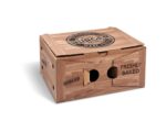 Hamburgerboxen aus Mikrowellpappe 2-geteilt bedruckt braun 21 x 16 x 10 cm, 100 Stk.