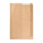Papierfaltenbeutel Papiertüten mit Fenster braun 22+5 x 34cm Brotlaib, 1000 Stk.