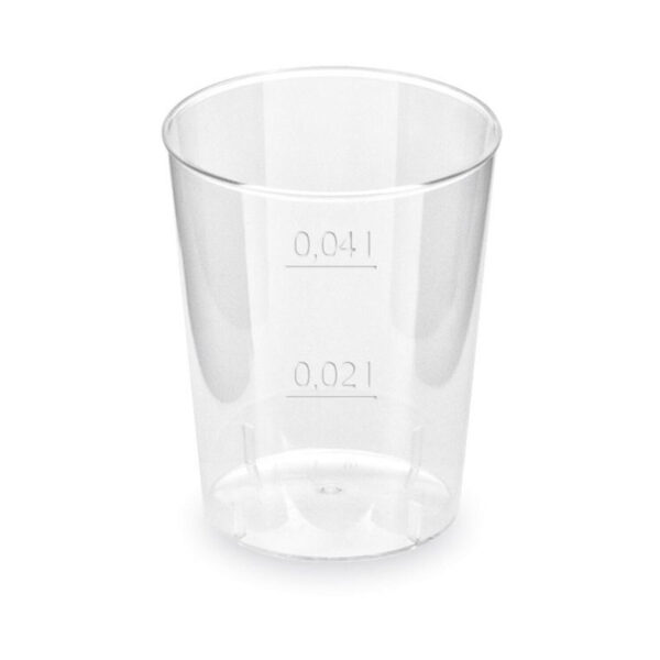 Schnapsglas glasklar Shotgläser Stamperl mit Eichstrich PS 2cl / 4cl, 50 Stk.