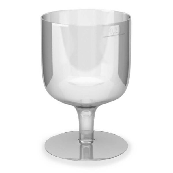 Einweg-Weinglas 200ml, PS, 1 tlg. Ausführung, transparent glasklar, 10 Stk.