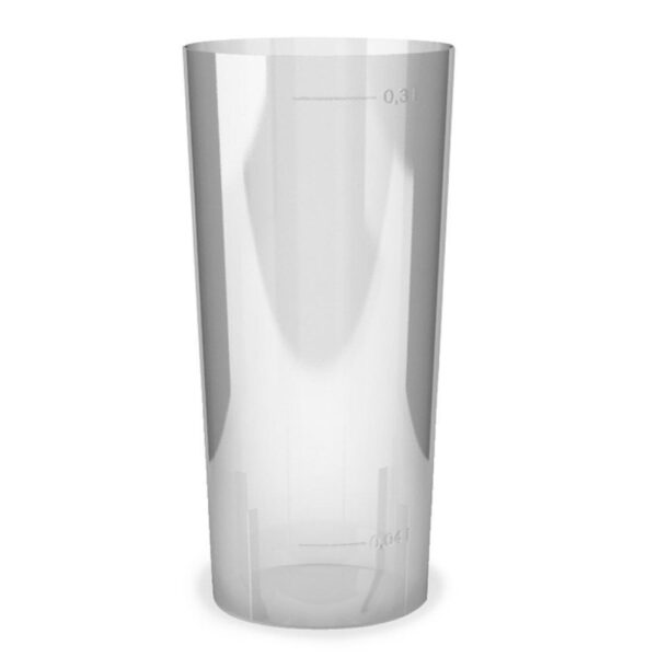 Einweg-Long Drink Glas mit Eichstrichen, PS, transparent glasklar, 10 Stk.