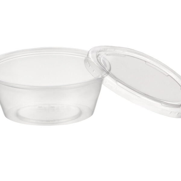 Dressingbecher Saucenbecher, transparent mit Deckel, aus PP, 50 Stk.