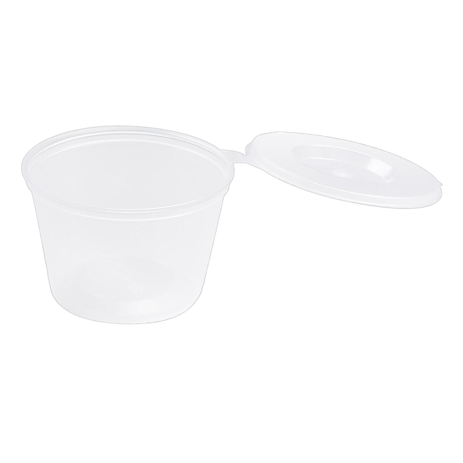 WX-74903 Dressingbecher Saucenbecher mit anhängendem Deckel, transparent, aus PP, 100 Stk. – Bild 1