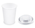 Pappbecher Getränkebecher weiß 150 ml 200 ml O 73mm inkl. Trinkdeckel 100 Stk.