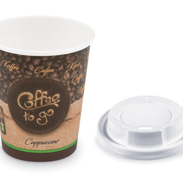 Kaffeebecher M 'Coffee To Go' Cappuccino mit Trinkdeckel 200ml 280ml, 100 Stk.