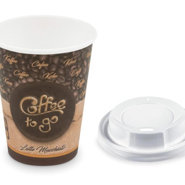 Kaffeebecher L 'Latte Macchiato To Go' mit Trinkdeckel 350 ml 420 ml 100 Stk.