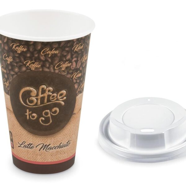 Kaffeebecher XL 'Coffee To Go' Latte Macch mit Trinkdeckel 400ml 510ml 100 Stk.