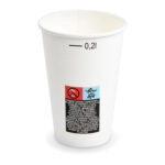 Heiß- und Kaltgetränkebecher Pappbecher FSC Mix/PE weiß 200ml Eichstrich O 70mm, 50 Stk.
