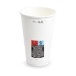 Heiß- und Kaltgetränkebecher Pappbecher FSC Mix/PE weiß 300ml Eichstrich O 80mm, 50 Stk.