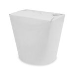 Food Box Take Away Box 80x73x100mm 500ml aus Vollpappe beschichtet weiß, 50 Stk.