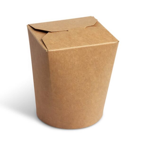 Food Box Take Away Box 80x73x100mm 500ml Kraftpapier beschichtet braun, 50 Stk.