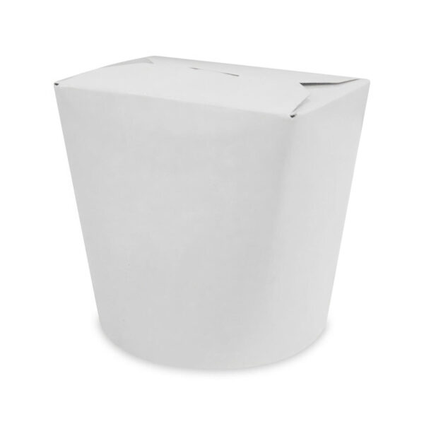 Food Box Take Away Box 100x88x95mm 750ml aus Vollpappe beschichtet weiß, 50 Stk.