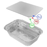 Alu-Pastaschale Servierschale eckig 935ml, inklusive Deckel, 10 Stk. – Bild 2