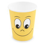 Heiß- und Kaltgetränkebecher Pappbecher 'Smiling face' 200ml 280ml, 50 Stk.