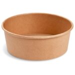 Salatschalen Feinkostschalen braun aus Pappe mit PE beschichtet 1300ml O185mm, 50 Stk.