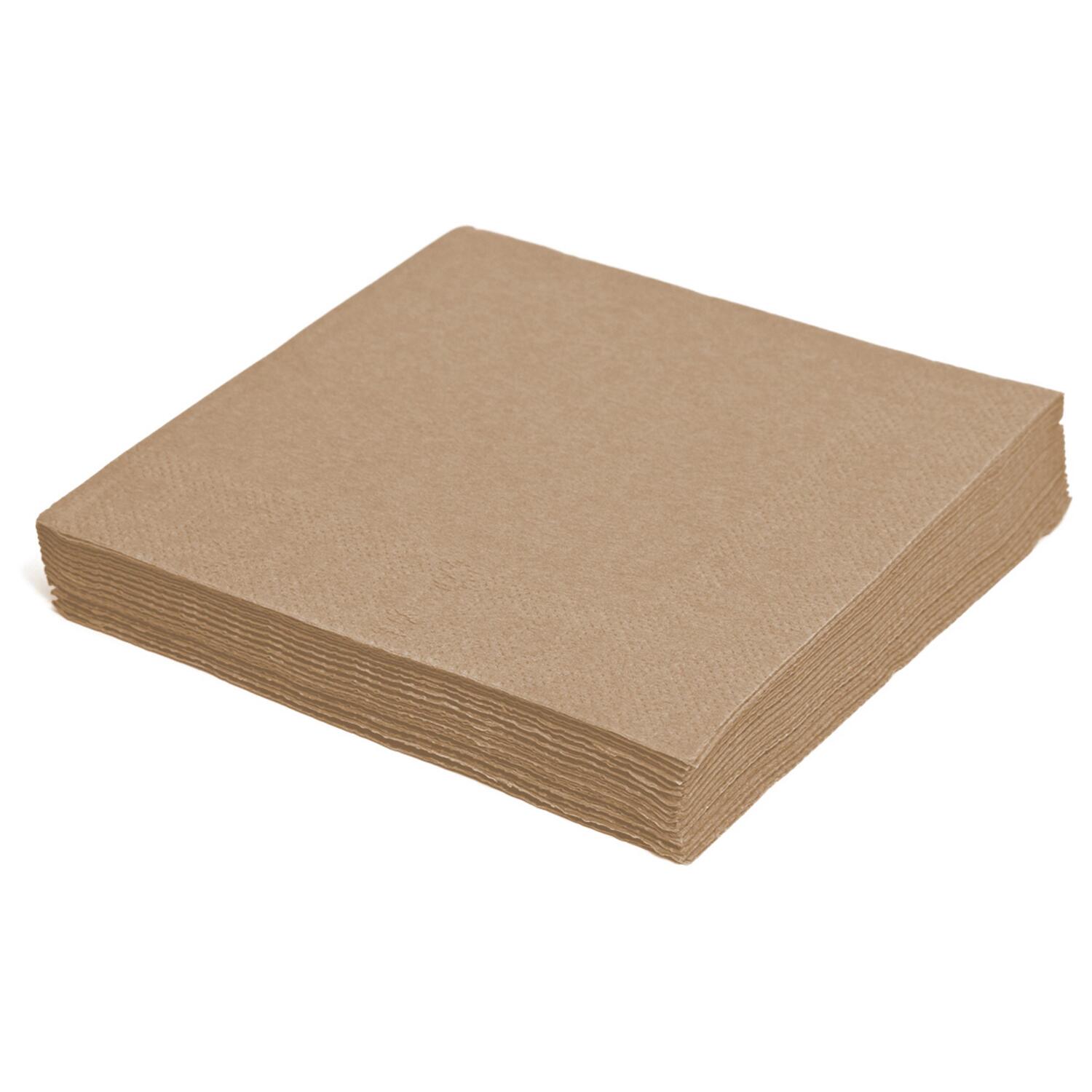 WX-85910 Servietten 24 x 24 cm 1/4 -Falz, 2-lagig natur braun, 250 Stk. – Bild 1