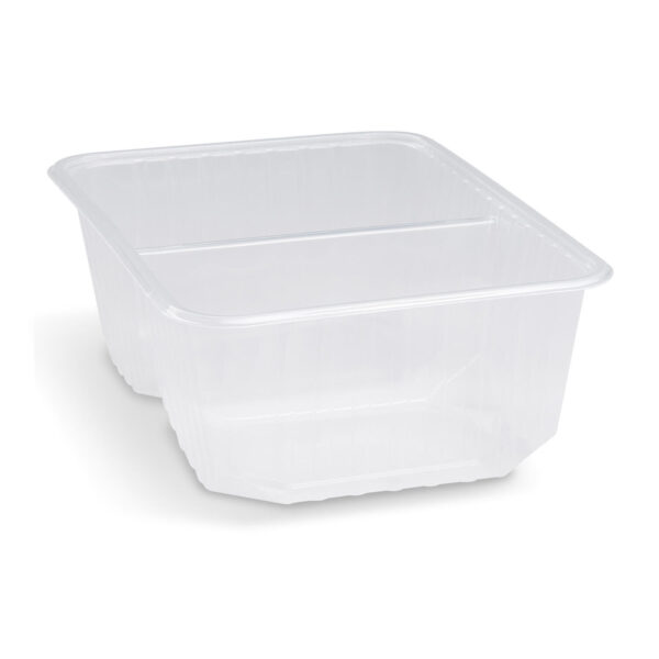 Rechteckschalen 2-geteilt 186x133mm 1000ml PP klar für heiße Speisen, 50 Stk.