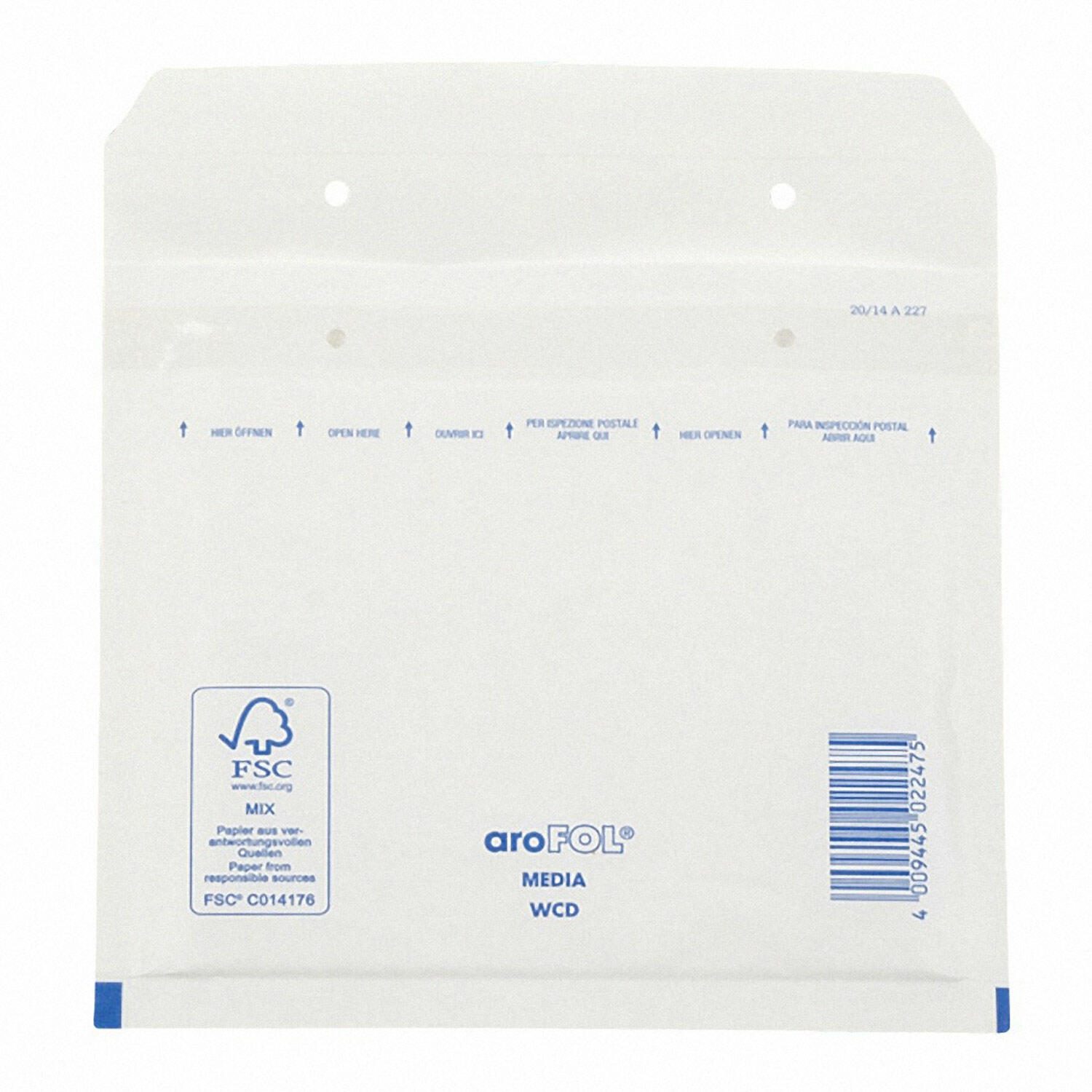 arofolcdw CLASSIC Luftpolstertasche CD, 180x165mm, für CD/DVD, weiß – Bild 1