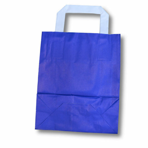 Papiertragetaschen aus Kraftpapier 180+80x220mm blau, 250 Stk.