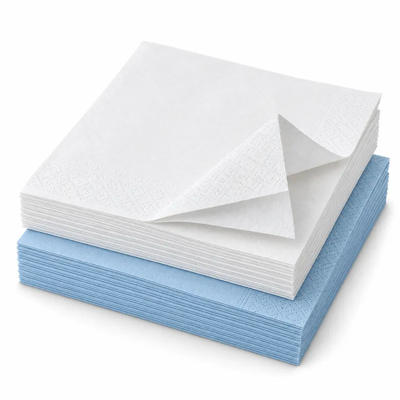 Zweilagige weiße Papierservietten für den Tischservice
