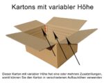 Faltkarton 300x300x(100)-200mm mit variabler Höhe 1-wellig Dickwelle braun – Bild 3
