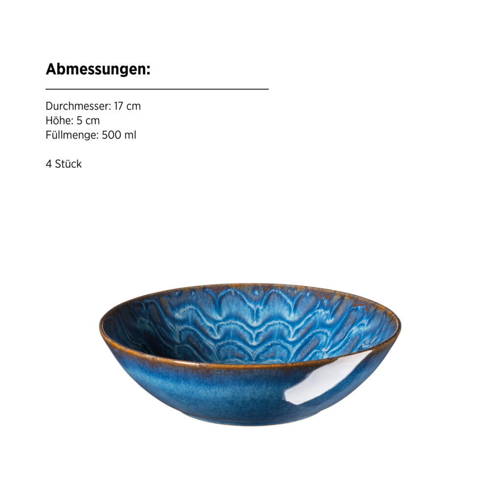 Mäser TINKA Schüssel 17 cm, 4er-Set, CLASSIC BLUE